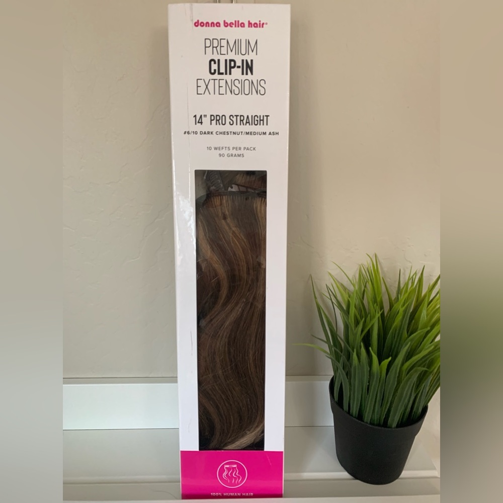 Donna Bella hair premium clip in extensions 14” pro
